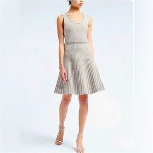 NWT Banana Republic Striped Knit Dress in Light Gray